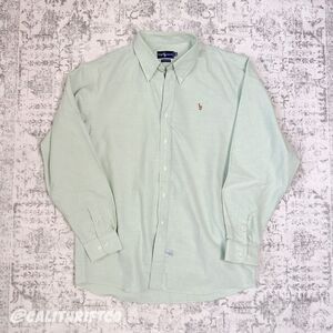 Vintage Ralph Lauren Solid Oxford Button Down Shirt - Men Large